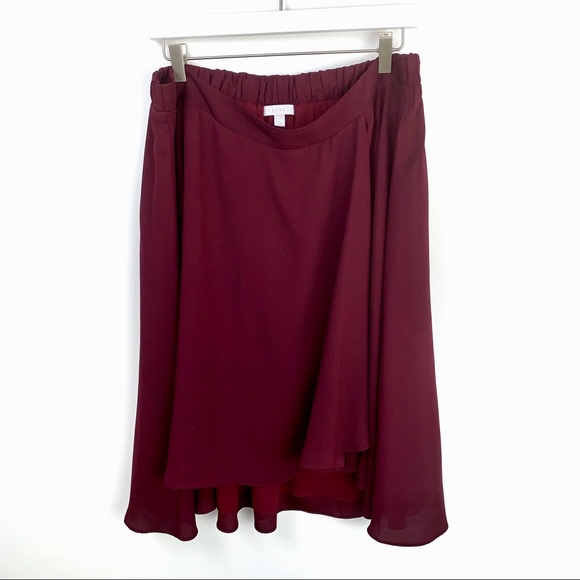 Dia & Co Dresses & Skirts - Dia & Co 1X Burgundy Skirt USA Made High Low Hem